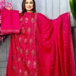 জমজম বুটিকসের সুন্দর আনস্টিচড থ্রি-পিস